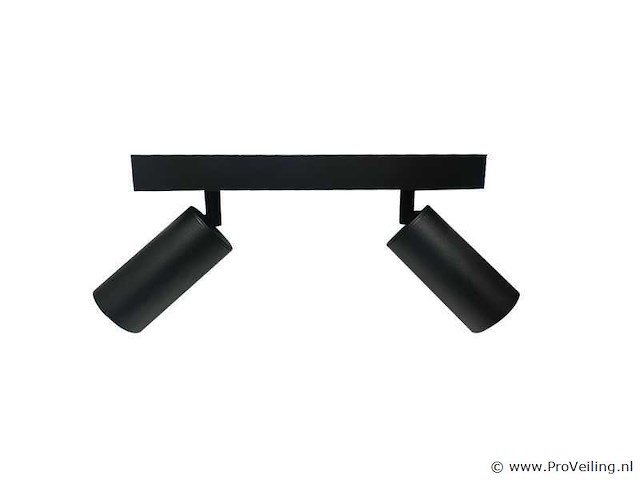8 x gu10 opbouwspot armatuur – 2 draaibare spots – ip20 – zwart - afbeelding 2 van  4
