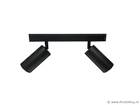 8 x gu10 opbouwspot armatuur – 2 draaibare spots – ip20 – zwart - afbeelding 2 van  4