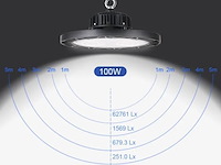 8 x highbay ufo 100w - pro design smd - dimbaar - koud wit 6500k - afbeelding 5 van  9