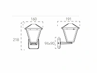 8 x intec prisma wand lantaarns antraciet - afbeelding 2 van  5