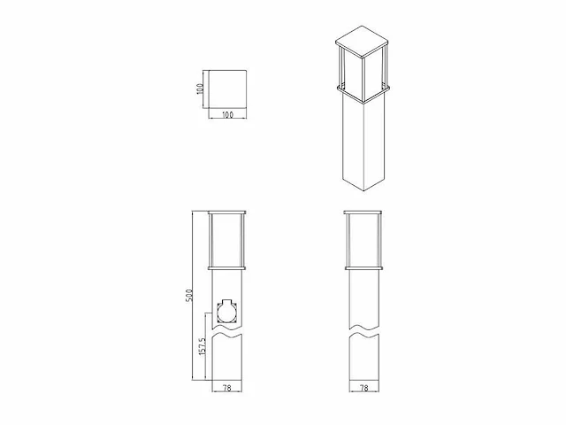 8 x keni 50 buiten lamp schuko zwart - afbeelding 4 van  6
