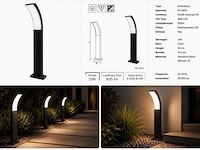 8 x led buiten sokkel lamp – 12w – 4200k neutraal wit - zwart – ip65 – prestige-2 - afbeelding 5 van  5