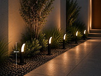 8 x led buiten sokkel lamp – 12w – 4200k neutraal wit - zwart – ip65 – prestige-2 - afbeelding 1 van  5