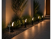8 x led buiten sokkel lamp – 12w – 4200k neutraal wit - zwart – ip65 – prestige-2