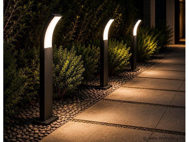 8 x led buiten sokkel lamp – 12w – 4200k neutraal wit - zwart – ip65 – prestige-3 - afbeelding 1 van  5