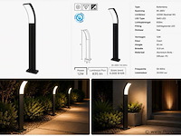 8 x led buiten sokkel lamp – 12w – 4200k neutraal wit - zwart – ip65 – prestige-3 - afbeelding 5 van  5