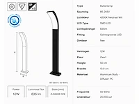 8 x led buiten sokkel lamp – 12w – 4200k neutraal wit - zwart – ip65 – prestige-3 - afbeelding 10 van  10