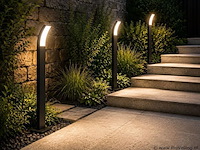 8 x led buiten sokkel lamp – 12w – 4200k neutraal wit - zwart – ip65 – prestige-4 - afbeelding 1 van  5