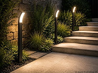 8 x led buiten sokkel lamp – 12w – 4200k neutraal wit - zwart – ip65 – prestige-4 - afbeelding 1 van  5