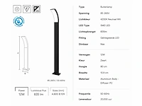 8 x led buiten sokkel lamp – 12w – 4200k neutraal wit - zwart – ip65 – prestige-4 - afbeelding 5 van  10