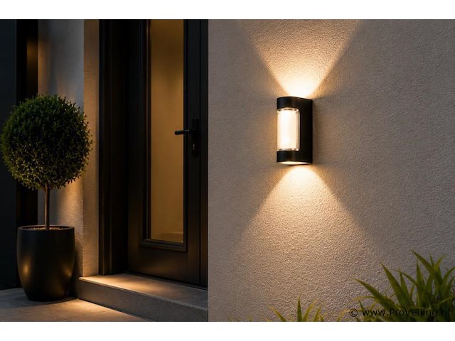 8 x led buiten wandlamp – 6w – 4200k neutraal wit - zwart – ip65 – vector-6 - afbeelding 1 van  5