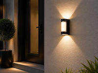 8 x led buiten wandlamp – 6w – 4200k neutraal wit - zwart – ip65 – vector-6 - afbeelding 1 van  5
