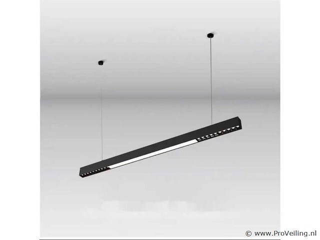 8 x led lineaire hanglamp – 35w – 120cm – ip20 – zwart – inclusief montageset - afbeelding 2 van  5