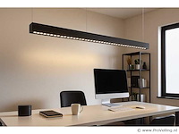 8 x led lineaire hanglamp – 35w – 120cm – ip20 – zwart – inclusief montageset - afbeelding 1 van  6