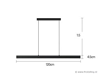 8 x led lineaire hanglamp – 35w – 120cm – ip20 – zwart – inclusief montageset - afbeelding 6 van  6