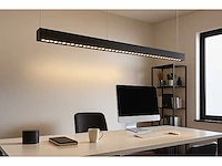 8 x led lineaire hanglamp – 35w – 120cm – ip20 – zwart – inclusief montageset