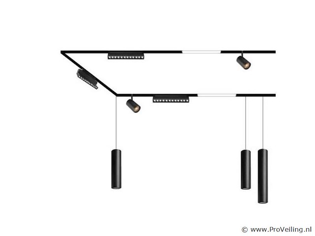 8 x led lineaire spot voor magnetische rail – 48v – 12w – 4000k neutraal wit – alfa - afbeelding 5 van  5