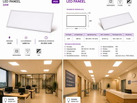 8 x led paneel 24w – 3000k warm wit - 595x295mm – ip20 – zodiac-24 - afbeelding 5 van  5