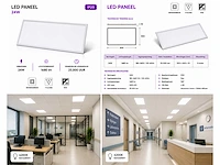 8 x led paneel 24w – 4200k neutraal wit - 595x295mm – ip20 – zodiac-24 - afbeelding 5 van  5