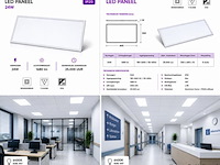 8 x led paneel 24w – 6400k koud wit - 595x295mm – ip20 – zodiac-24 - afbeelding 5 van  5