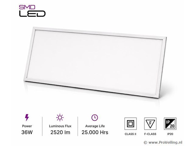 8 x led paneel 36w – 3000k warm wit - 1195x295mm – ip20 – zodiac-36 - afbeelding 2 van  5