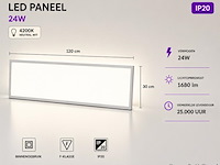8 x led paneel 36w – 4200k neutraal wit - 1195x295mm – ip20 – zodiac-36 - afbeelding 1 van  5