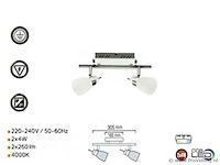 8 x led plafondlamp – 2 spots – 2 x 4w – 4000k neutraal wit – zilver – hl7192l - afbeelding 4 van  4