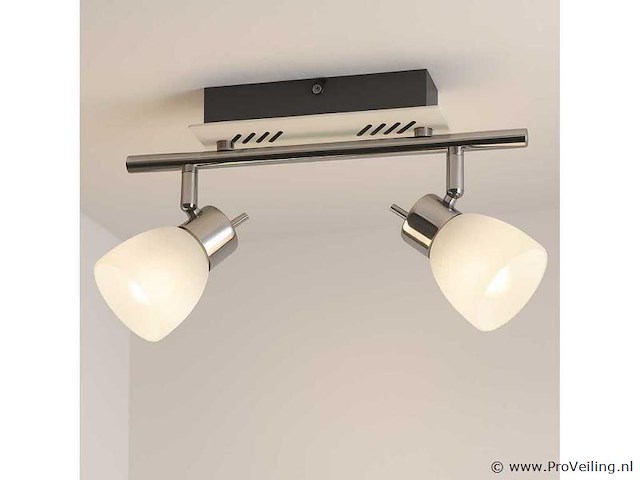 8 x led plafondlamp – 2 spots – 2 x 4w – 4000k neutraal wit – zilver – hl7192l - afbeelding 2 van  4