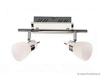 8 x led plafondlamp – 2 spots – 2 x 4w – 4000k neutraal wit – zilver – hl7192l - afbeelding 3 van  4