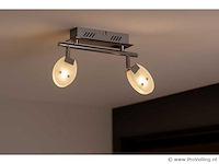 8 x led plafondlamp – 2 spots – 2 x 5w – 4000k neutraal wit – zilver – hl7162l - afbeelding 1 van  4
