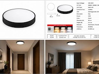 8 x led plafondlamp 32w – 3cct verstelbaar - zwart – ip20 – hazel-32 3cct - afbeelding 5 van  5