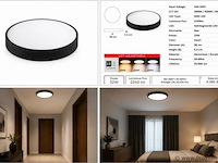 8 x led plafondlamp 32w – 3cct verstelbaar - zwart – ip20 – hazel-32 3cct - afbeelding 5 van  5