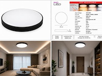 8 x led plafondlamp 40w – 3cct verstelbaar - zwart – ip20 – hazel-40 3cct - afbeelding 5 van  5