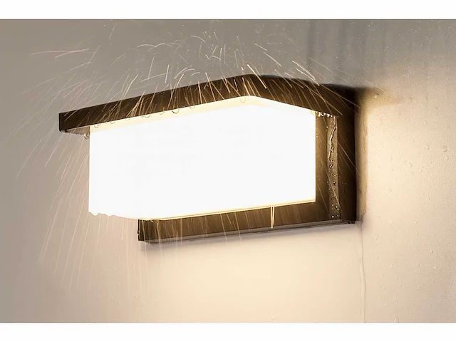 8 x led wandlamp – 12w – 3500k neutraal wit – ip54 – zwart – saw-02 - afbeelding 8 van  12