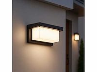 8 x led wandlamp – 12w – 3500k neutraal wit – ip54 – zwart – saw-02