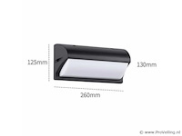 8 x led wandlamp – 12w – 3500k neutraal wit – ip54 – zwart – saw-05 - afbeelding 3 van  4