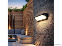 8 x led wandlamp – 12w – 3500k neutraal wit – ip54 – zwart – saw-05 - afbeelding 1 van  4