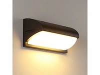 8 x led wandlamp – 12w – 3500k neutraal wit – ip54 – zwart – saw-05 - afbeelding 2 van  12