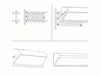 8 x led wandlamp – 12w – 3500k neutraal wit – ip54 – zwart – saw-05 - afbeelding 7 van  12