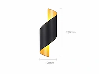 8 x led wandlamp – 6w – 3500k neutraal wit – ip54 – zwart/goud – sw-34 - afbeelding 11 van  15