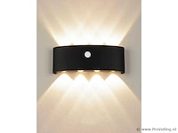 8 x led wandlamp met sensor – 8w – 3500k warm wit – ip54 – sw-2310-4 - afbeelding 2 van  3