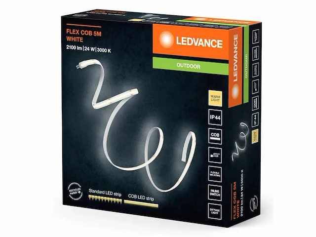 8 x ledvance outdoor flex cob ledstrip, 500 cm, warm wit - afbeelding 1 van  13