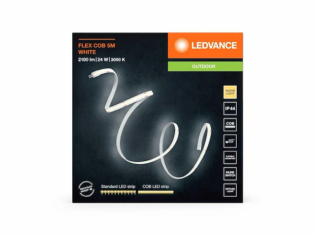 8 x ledvance outdoor flex cob ledstrip, 500 cm, warm wit - afbeelding 5 van  13