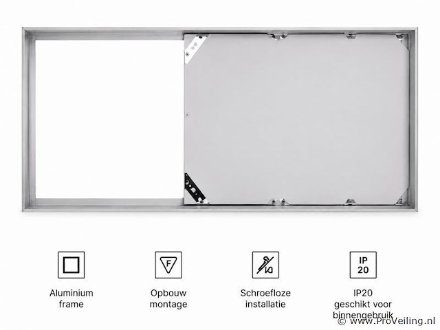 8 x opbouw frame voor led paneel – 600x300mm – ip20 – frame-3060 - afbeelding 1 van  5