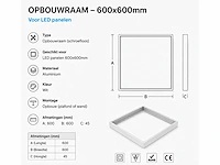 8 x opbouw frame voor led paneel – 600x600mm – ip20 – frame-6060 - afbeelding 5 van  5