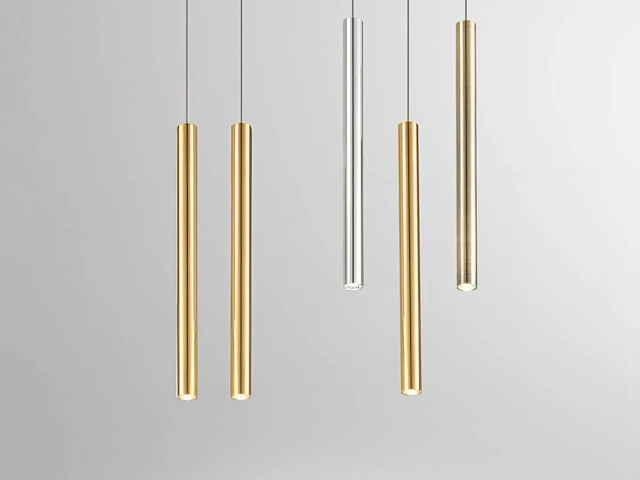 8 x solo tube slim design hanglamp goud - afbeelding 4 van  5