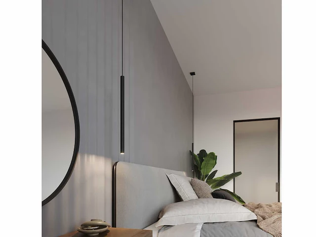 8 x solo tube slim design hanglamp zwart - afbeelding 3 van  9