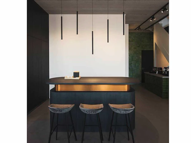 8 x solo tube slim design hanglamp zwart - afbeelding 6 van  9