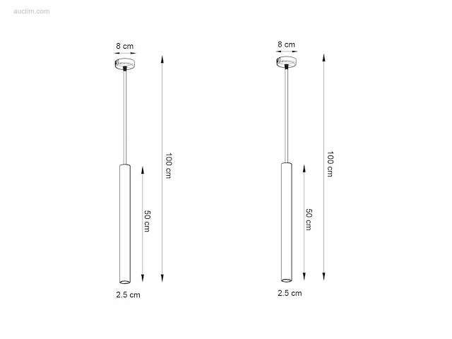 8 x solo tube slim design hanglamp zwart - afbeelding 6 van  8