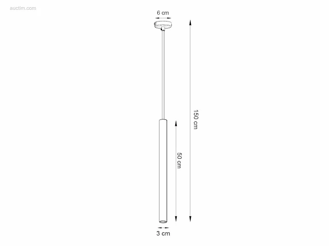 8 x solo tube slim design hanglamp zwart - afbeelding 9 van  9